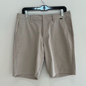 Travis Mathew Men's ‘Beck’ 10” Performance Golf Shorts in Khaki/Tan, 32